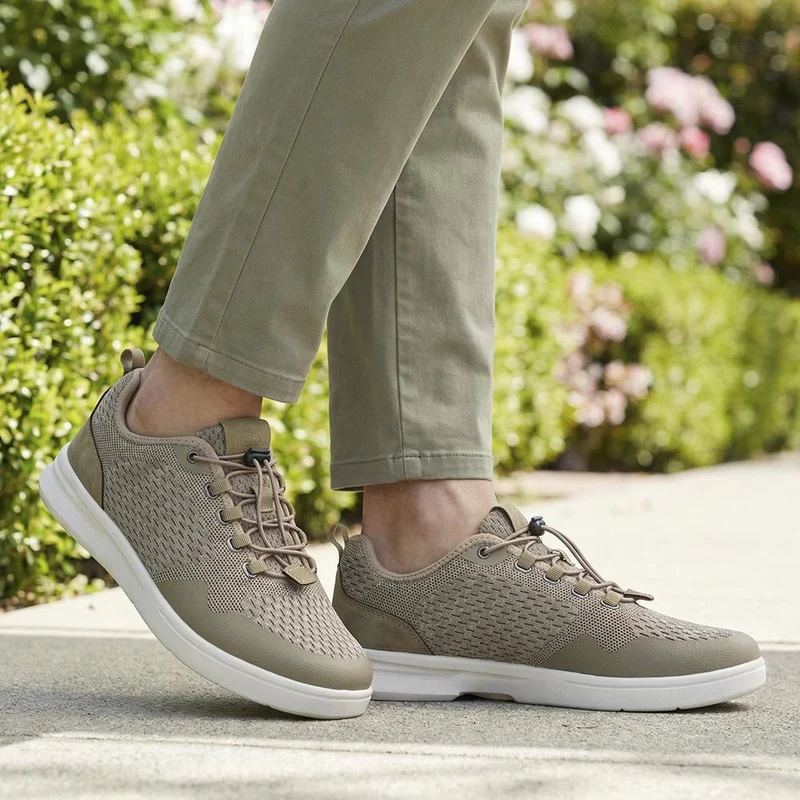 Bungee-Laced Memory Foam Shoes - BOJIE41027 / 327 404 - Taupe
