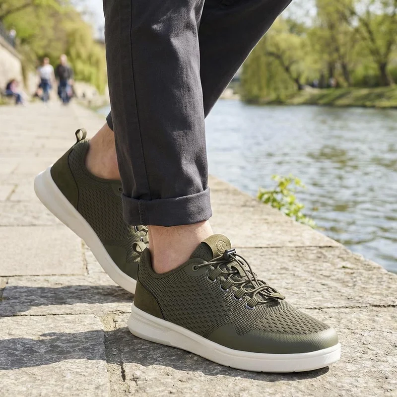 Bungee-Laced Memory Foam Shoes - BOJIE41027 / 327 404 - Khaki