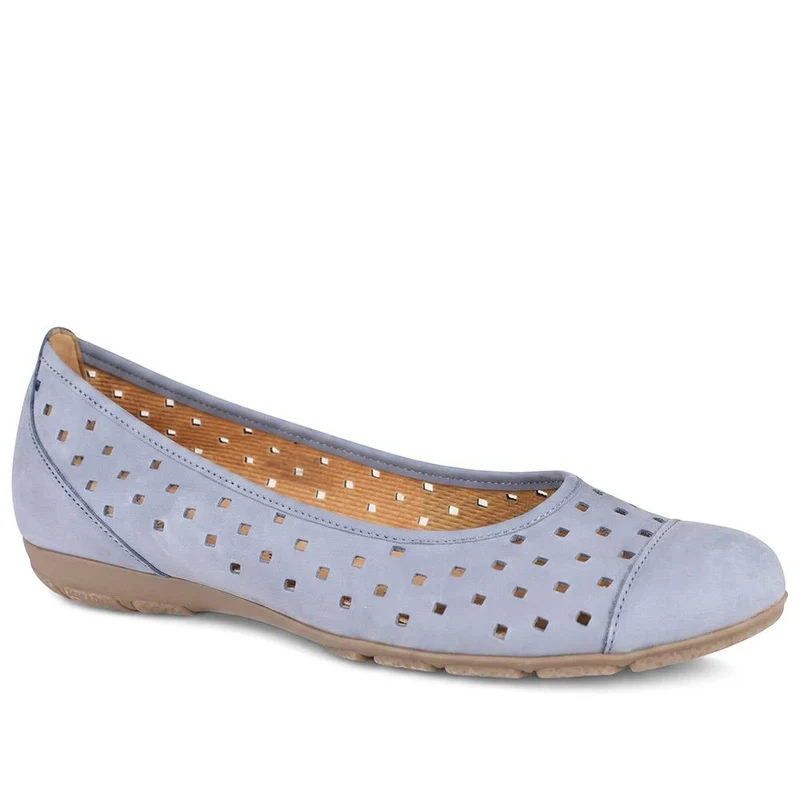 Gabor Leather Perforated Ballet Flats - GABC44060 / 330 679