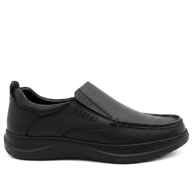 Wide Fit Leather Slip On Shoes - PRFEM44005 / 330 181 - Black
