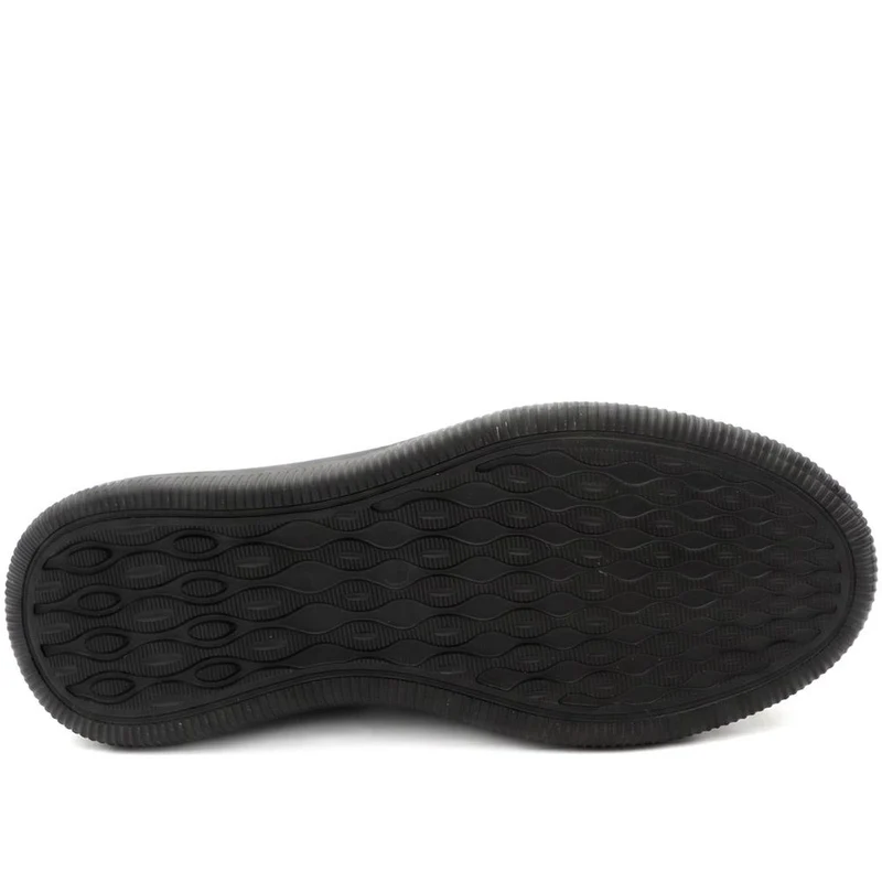 Wide Fit Leather Slip On Shoes - PRFEM44005 / 330 181 - Black