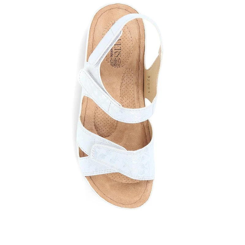 Triple Adjustable Fit Sandals - SERAY37001 / 323 470 - White Floral