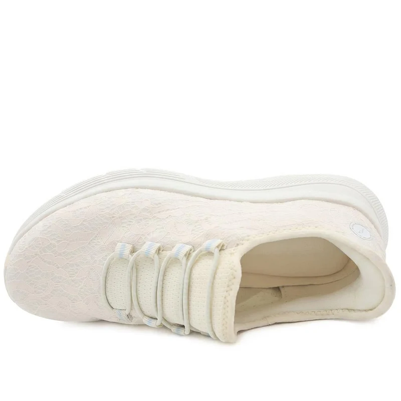 Easy Step In Wide Fit Memory Foam Trainers - BOJIE43024 / 329 532 - Off White