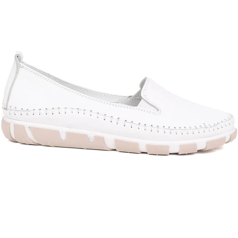 Slip-On Leather Pumps - GOKH39011 / 326 241 - White
