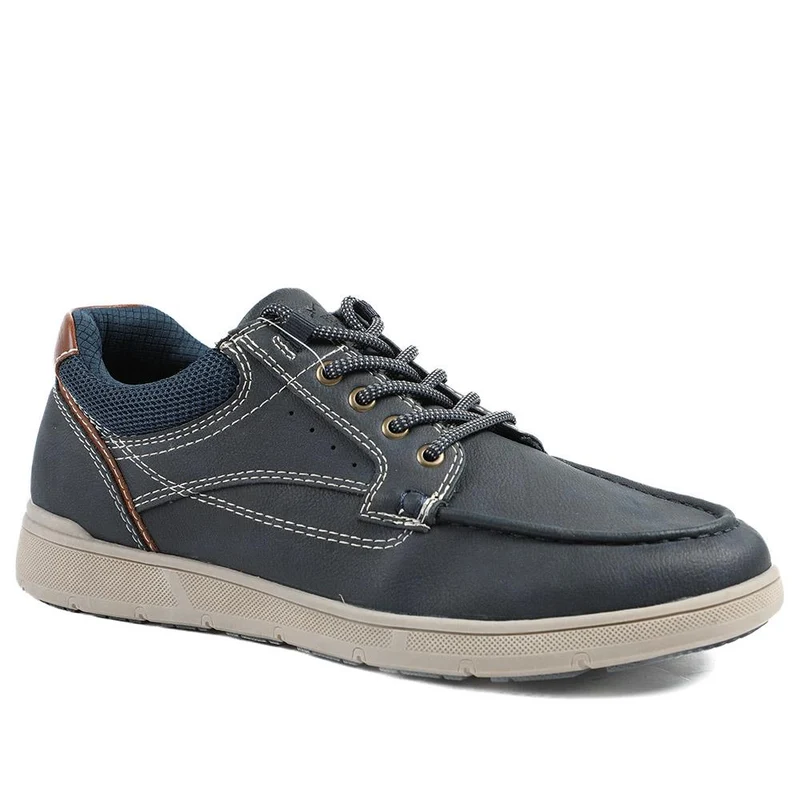 Wide Fit Casual Lace Up Shoes - GANG43003 / 329 270 - Navy