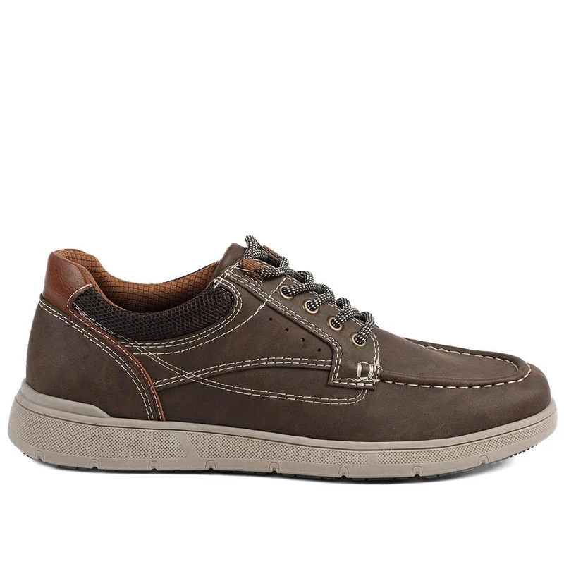 Wide Fit Casual Lace Up Shoes - GANG43003 / 329 270 - Brown