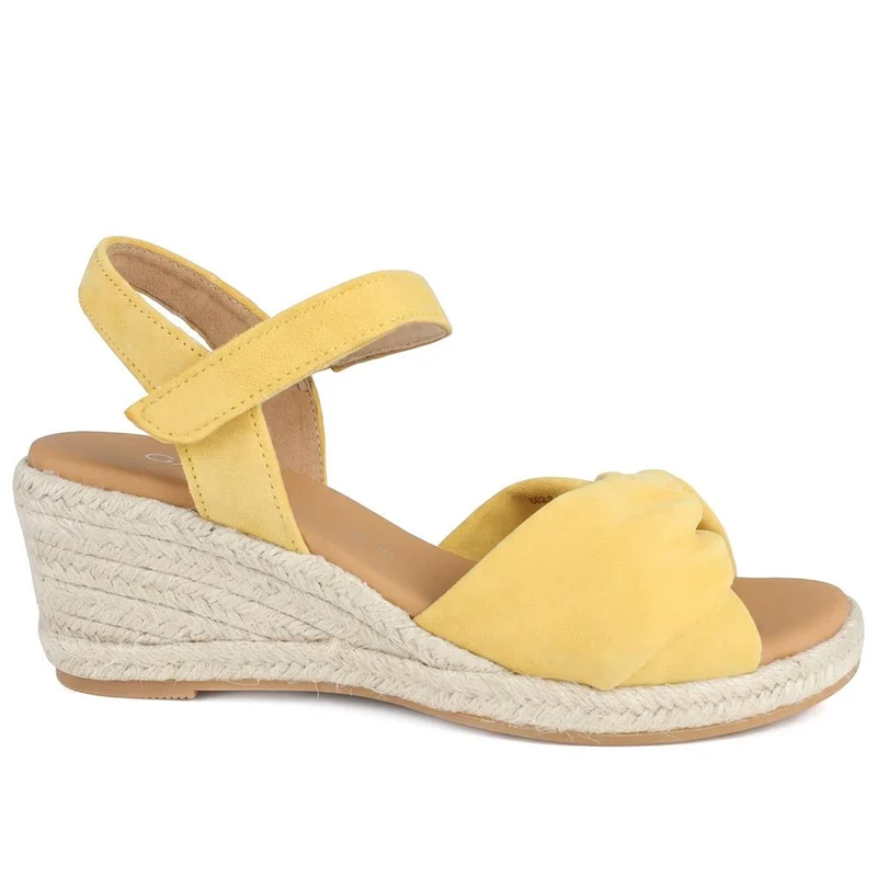 Gabor Leather Wedge Heel Espadrilles - GABC43524 / 330 463 - Yellow