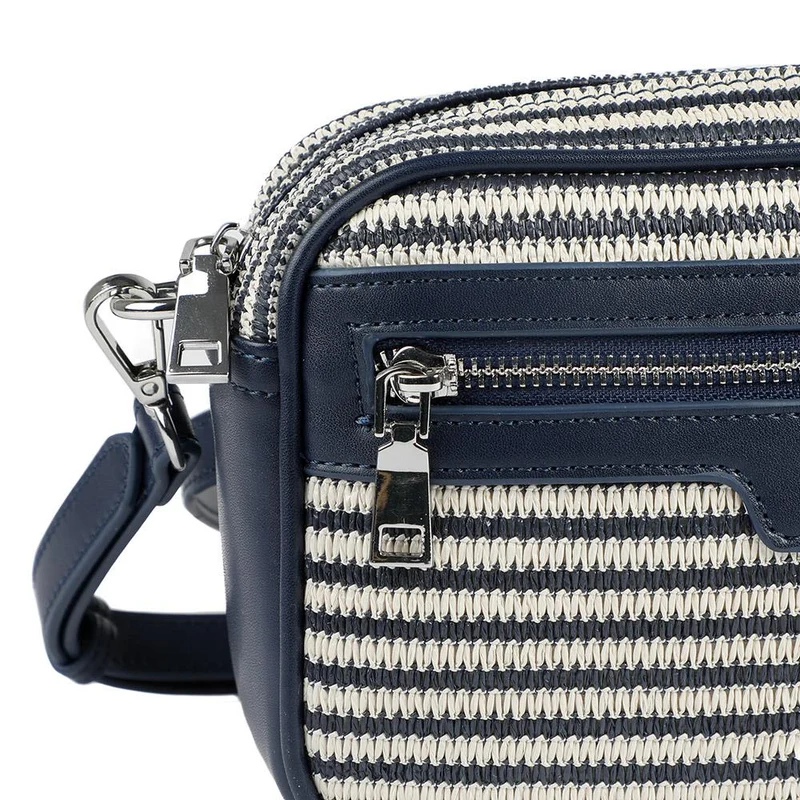 Zip Up Shoulder Bag - RIM38003 / 324 471 - Navy - White