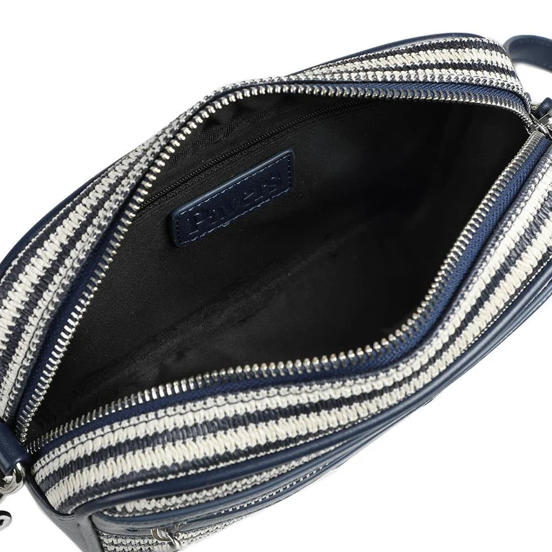 Zip Up Shoulder Bag - RIM38003 / 324 471 - Navy - White