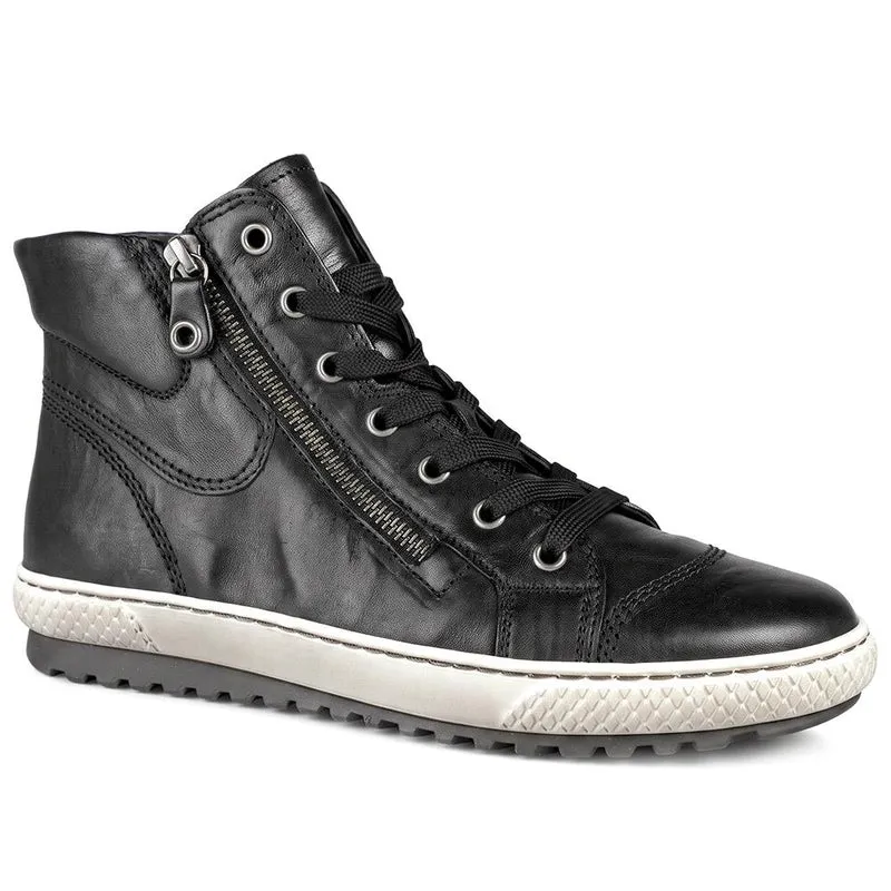 Gabor Leather Zip & Lace Hi Top Trainers - GABC44055 / 330 681