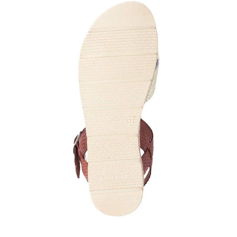 Woven Strap Sandals - LYAN39017 / 325 393 - Tan Multi