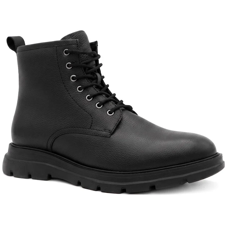 Wide Fit Chunky Leather Lace Up Boots - PRFEM44007 / 330 184