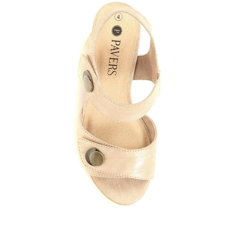 Adjustable Block-Heeled Sandals - JANSP35039 / 321 373 - Metallic
