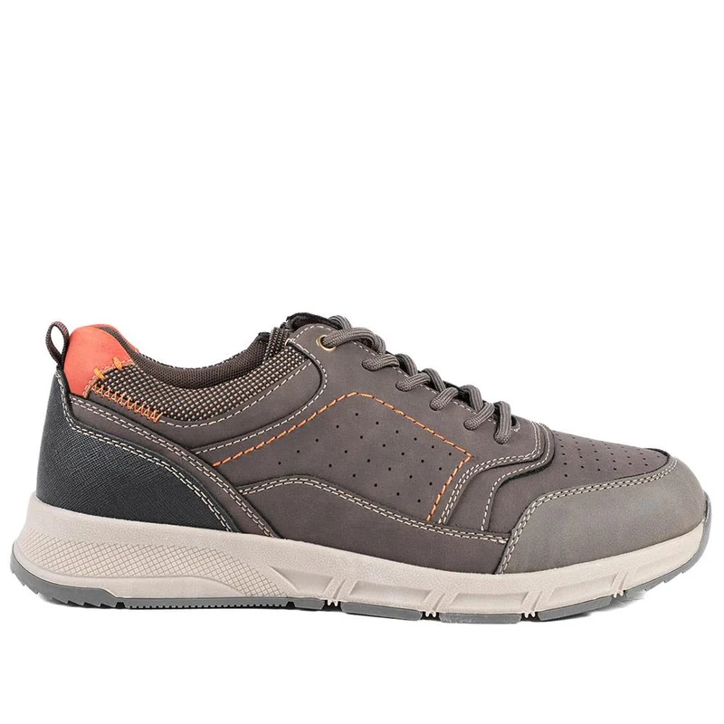 Wide Fit Lace Up Shoes With Grip Sole - WBINS42070 / 327 872 - Brown