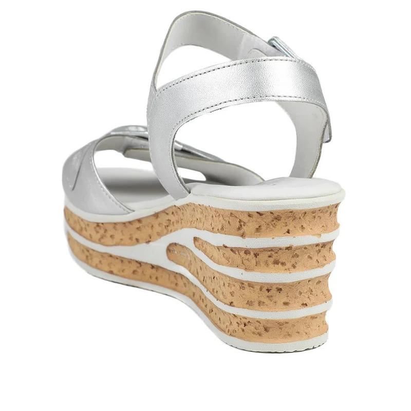 Gabor Leather Wedge Sandals - GAB43009 / 328 672 - Silver