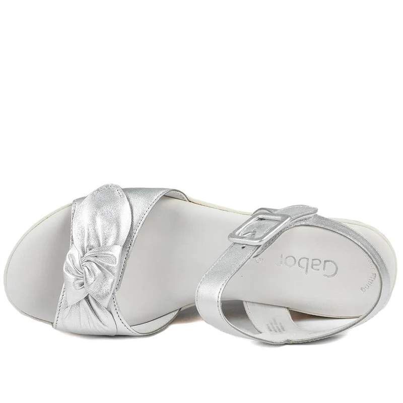 Gabor Leather Wedge Sandals - GAB43009 / 328 672 - Silver
