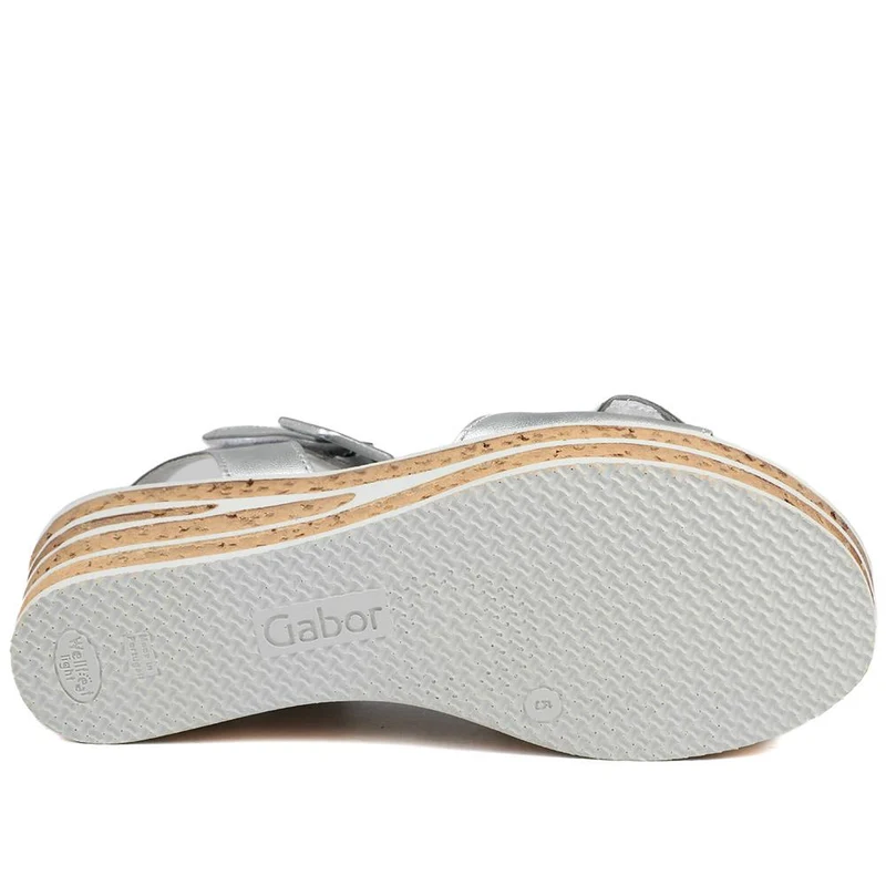 Gabor Leather Wedge Sandals - GAB43009 / 328 672 - Silver