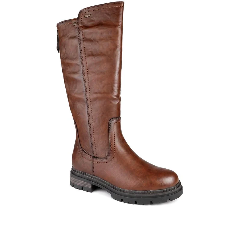 Relife Zip Up Calf Length Boots - RELIF44033 / 329 821 - Cognac
