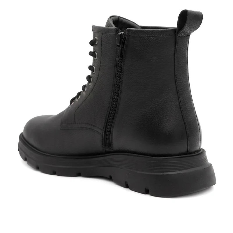 Wide Fit Chunky Leather Lace Up Boots - PRFEM44007 / 330 184 - Black