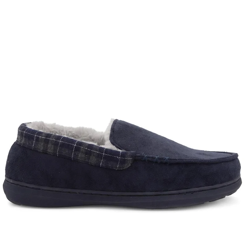 Fur-Lined Slippers - GALOP40021 / 326 305 - Navy Multi