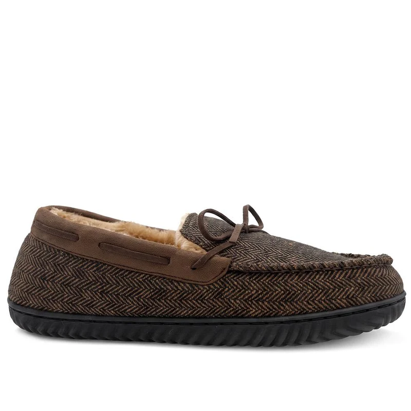 Fur-Lined Slippers - GALOP40027 / 326 308 - Brown Multi