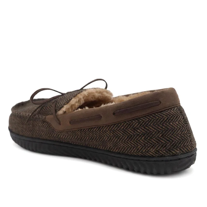Fur-Lined Slippers - GALOP40027 / 326 308 - Brown Multi