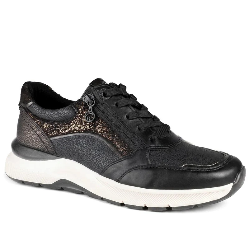 Relife Flexible Zip & Lace Trainers - RELIF44026 / 329 645 - Black