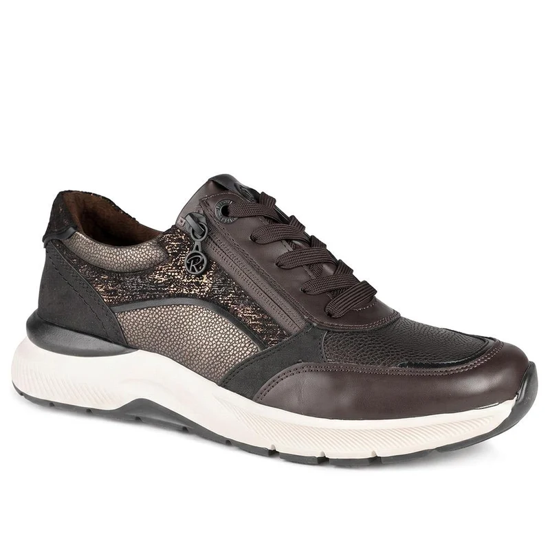 Relife Flexible Zip & Lace Trainers - RELIF44026 / 329 645 - Brown