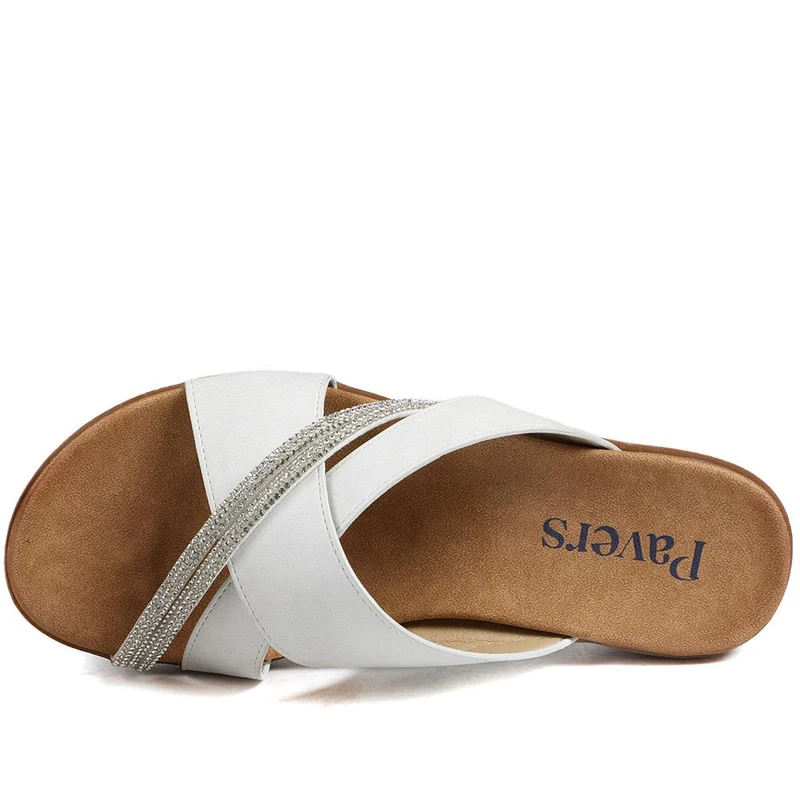 Lightweight Slip On Mule Sandals - BAIZH43010 / 329 165 - White