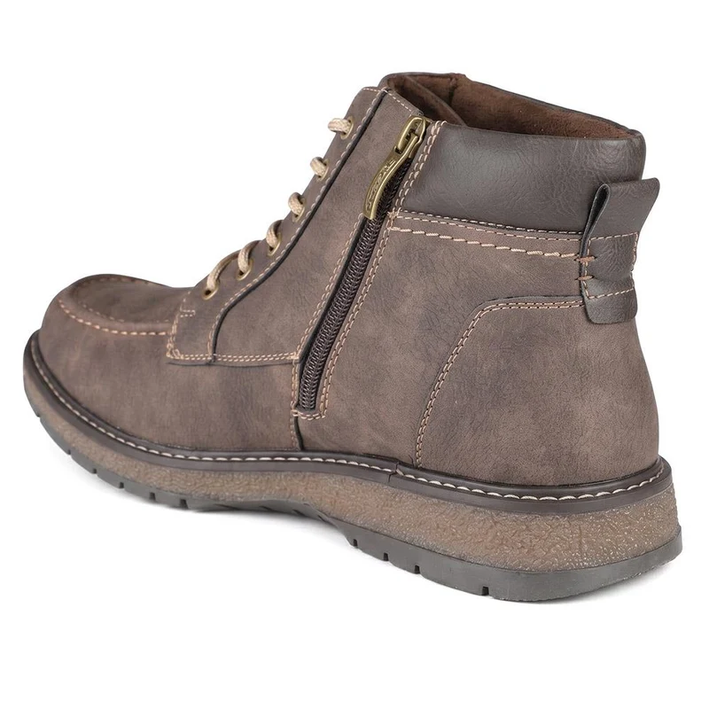 Relife Extra Wide Lace Up Casual Ankle Boots - RELIF44009 / 329 871 - Dark Brown