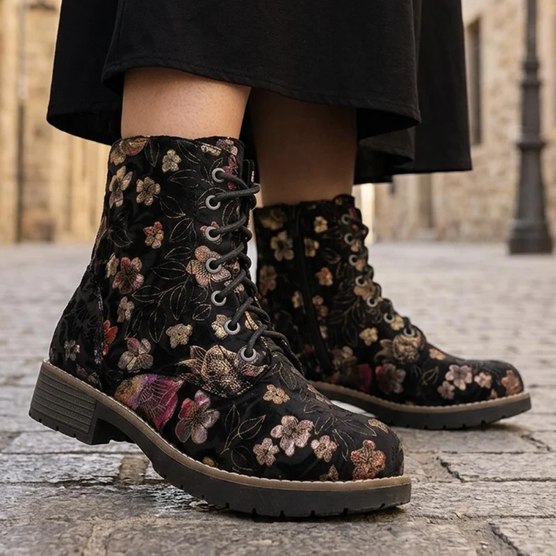 Extra-Wide Fit Boots - ANDOVER / 322 708 - Black Multi Floral