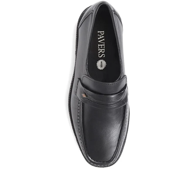 Wide Fit Classic Leather Loafers - NAP35027 / 322 486 - Black
