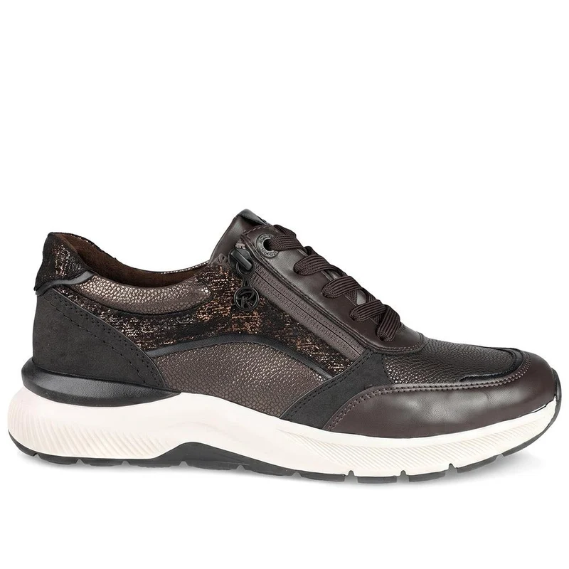 Relife Flexible Zip & Lace Trainers - RELIF44026 / 329 645 - Brown
