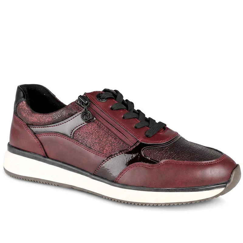 Relife Zip & Lace Up Trainers - RELIF44023 / 329 644 - Burgundy