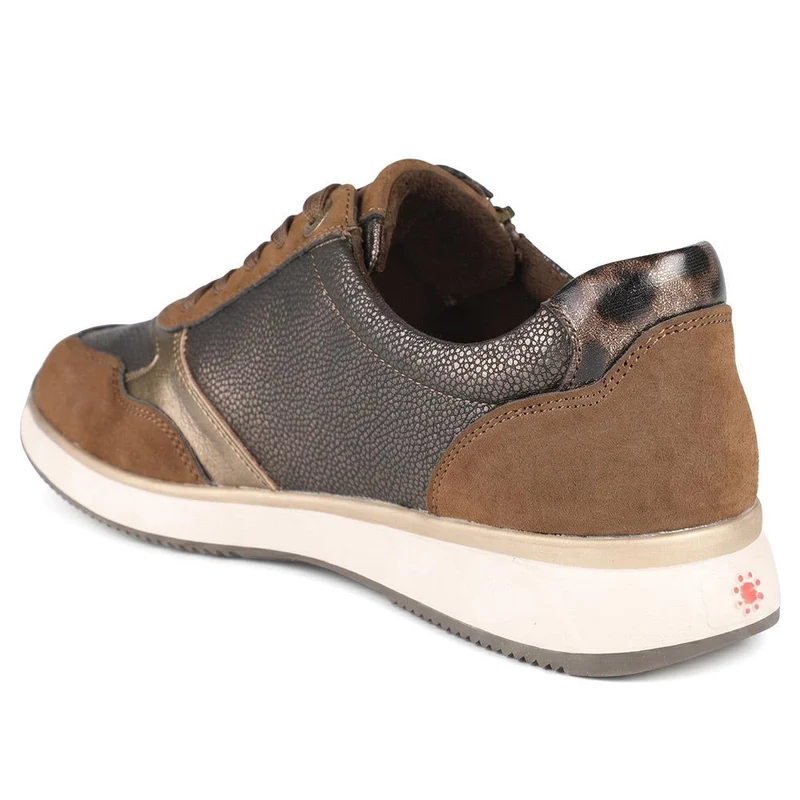 Relife Zip & Lace Up Trainers - RELIF44023 / 329 644 - Cognac