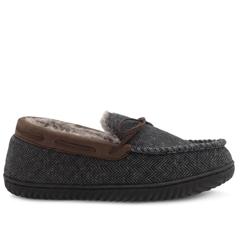 Fur-Lined Slippers - GALOP40027 / 326 308 - Grey Multi