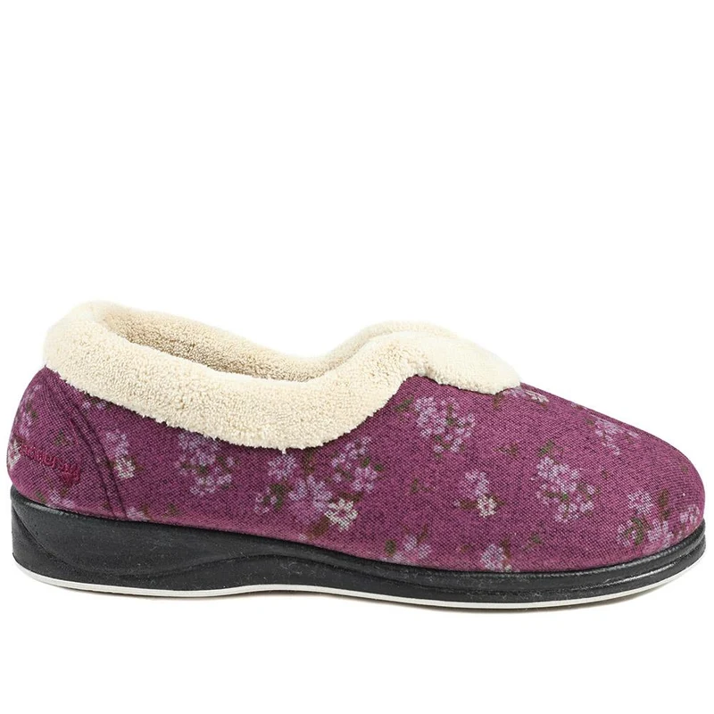 Padders Wide Fit Memory Foam Slippers - PADQING43006 / 329 403 - Purple
