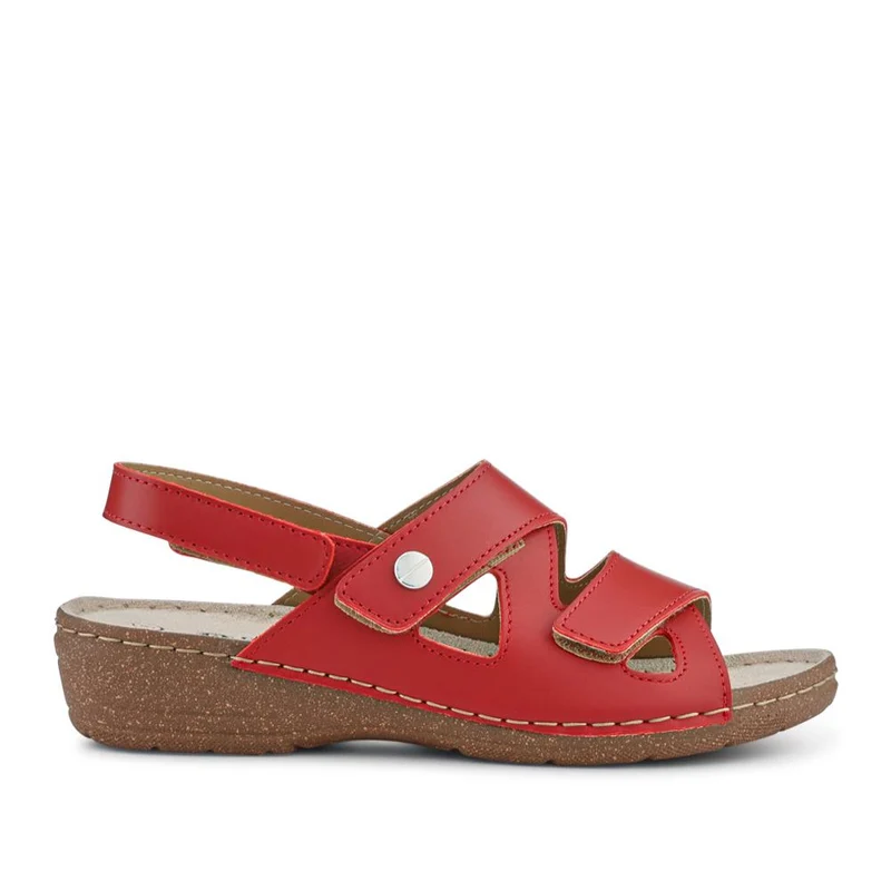 Adjustable Leather Slingback Sandals - PATRI41004 / 327 613 - Red