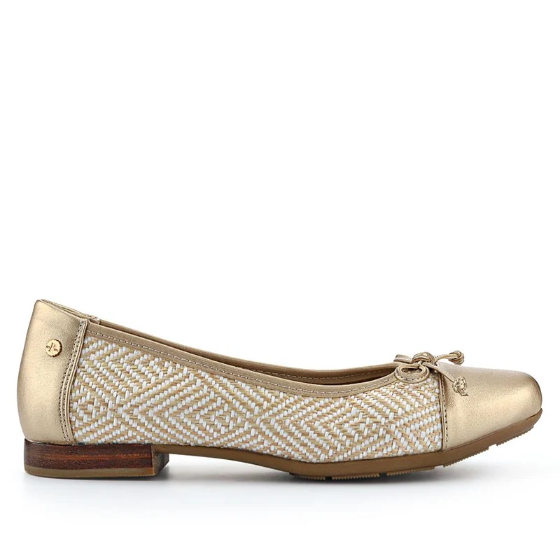 Bow-Detailed Two-Tone Pumps - WBINS41013 / 327 203 - Gold