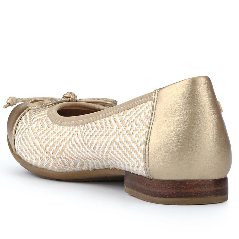 Bow-Detailed Two-Tone Pumps - WBINS41013 / 327 203 - Gold