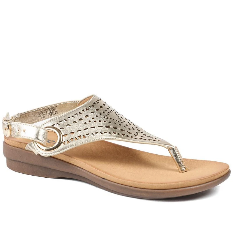 Slingback Toe Post Sandals - BAIZH43047 / 329 112 - Gold