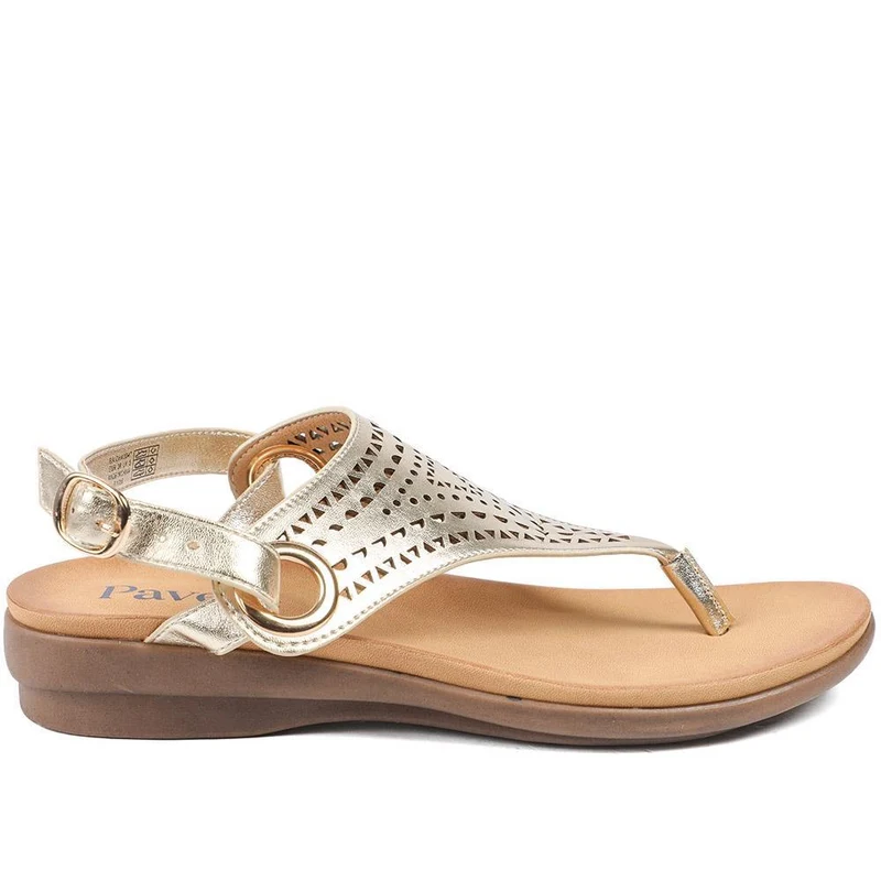 Slingback Toe Post Sandals - BAIZH43047 / 329 112 - Gold