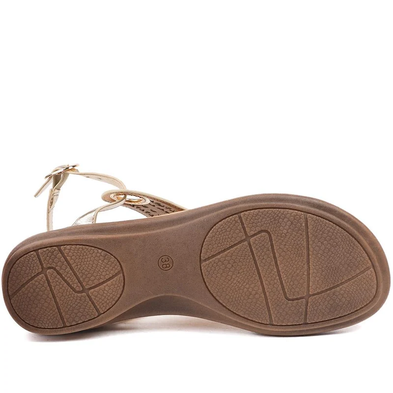Slingback Toe Post Sandals - BAIZH43047 / 329 112 - Gold