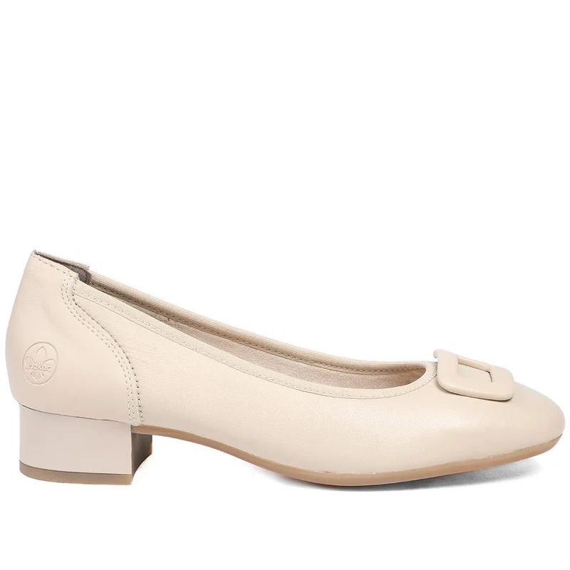 Rieker Smart Premium Leather Court Shoes - RKR43518 / 328 781 - Beige