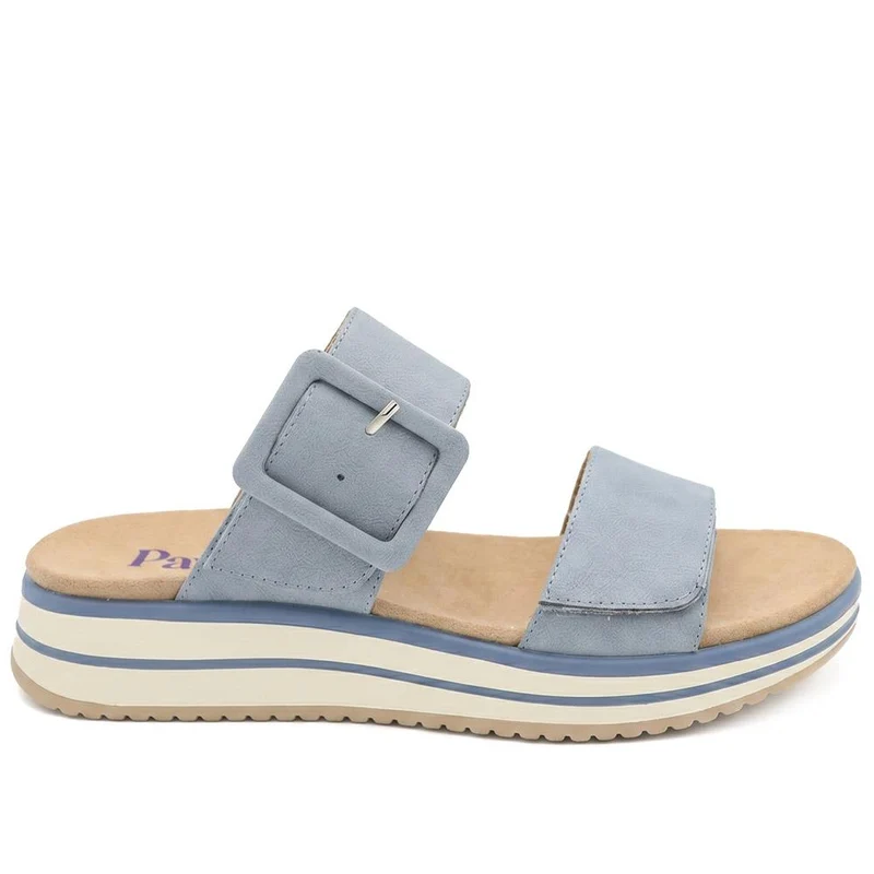 Dual Adjustable Comfort Wedge Mules - GANG43000 / 329 040 - Blue