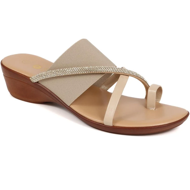Smart Toe Post Sandals - CLUBS37015 / 323 813 - Beige