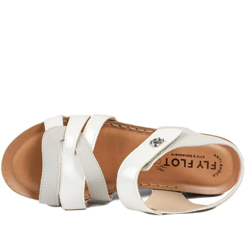 Fly Flot Patent Touch Fasten Sandals - FLY43008 / 328 655 - Off White