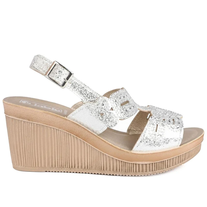 Inblu Wedge Heel Slingback Sandals - INB43048 / 330 367 - White
