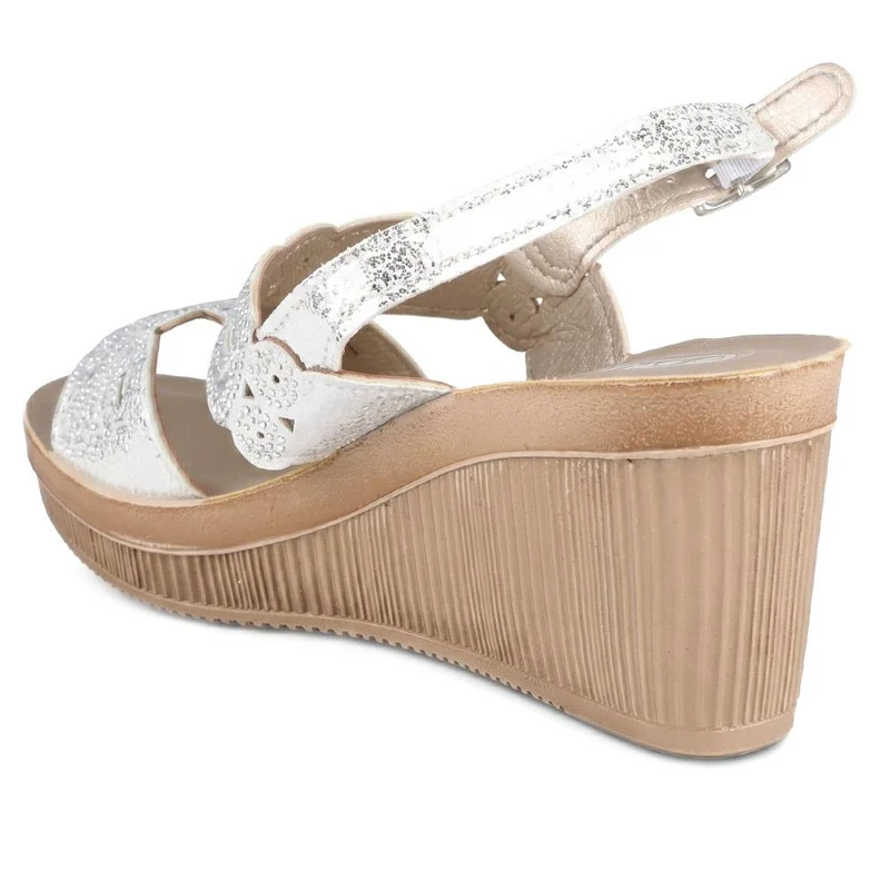 Inblu Wedge Heel Slingback Sandals - INB43048 / 330 367 - White