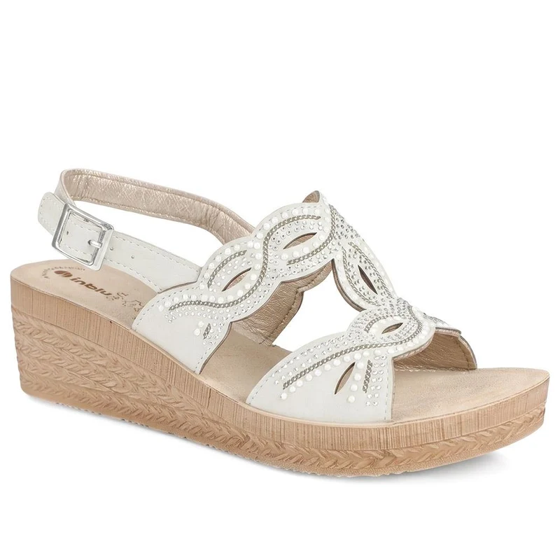 Inblu Slingback Sandals With Rhinstone Detailing - INB43052 / 330 371 - Silver